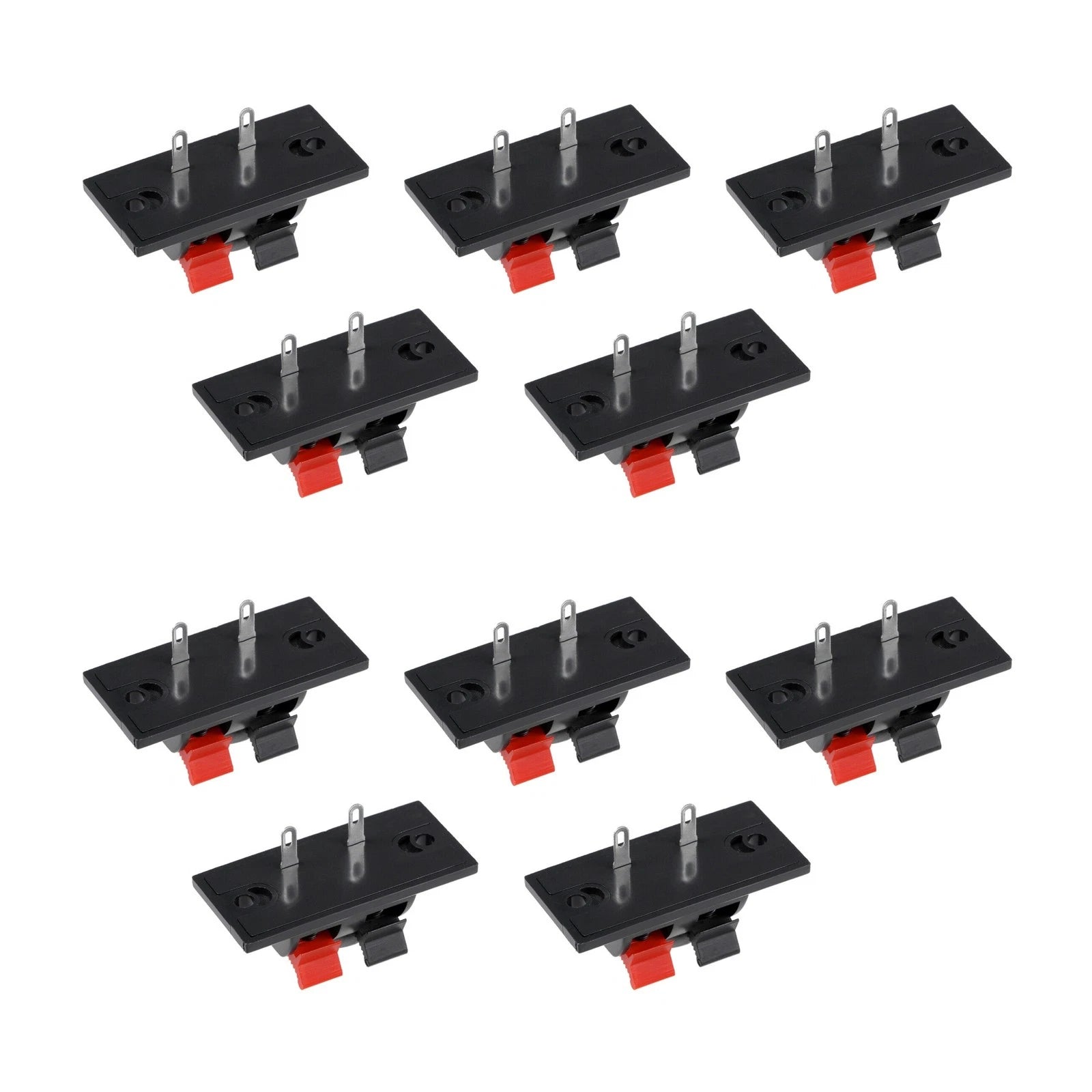 2 Way Push Release Connector Plate Stereo Speaker Terminal Strip
