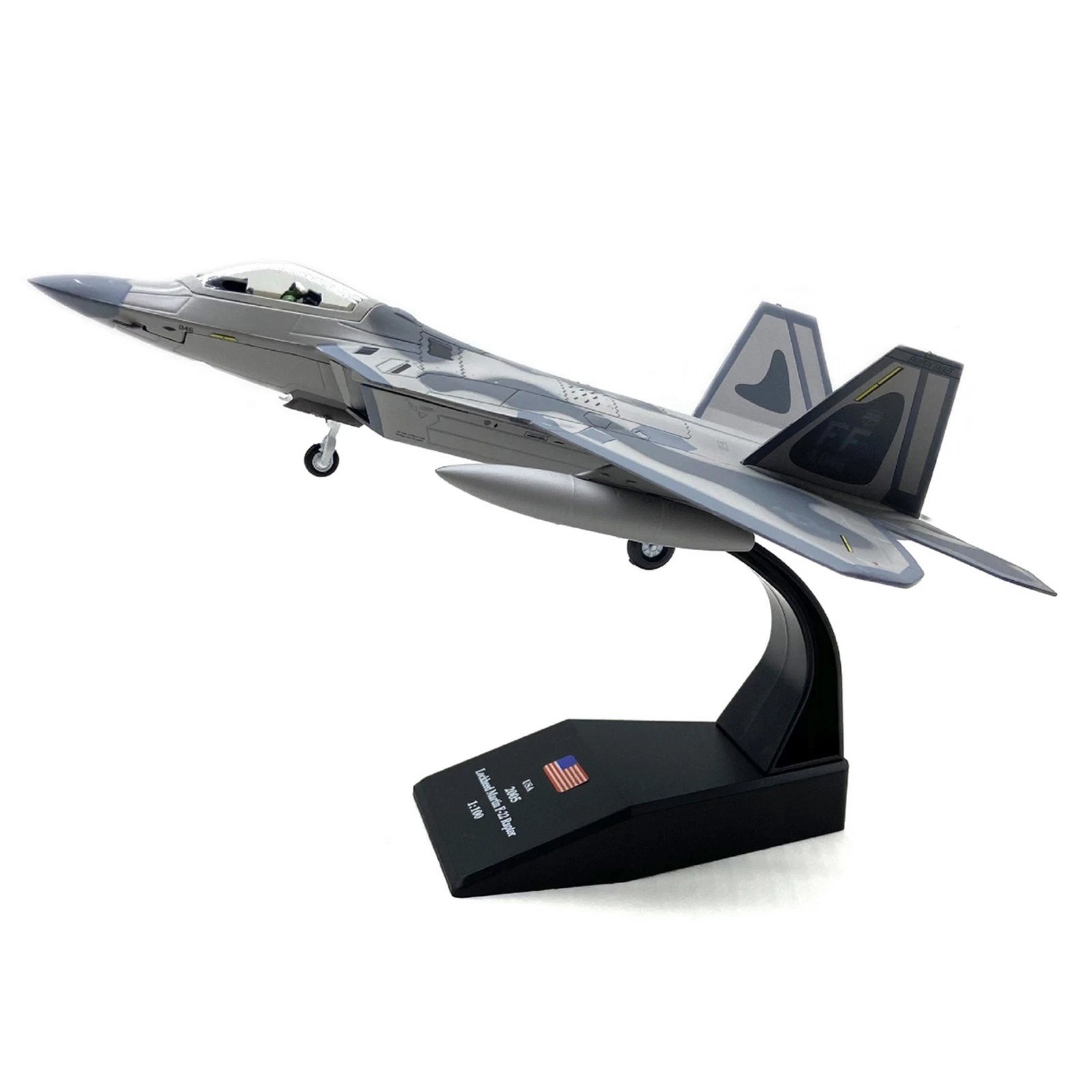 18cm 1:100 Us F22 Raptor Stealth Fighter Alloy Aircraft Fighter