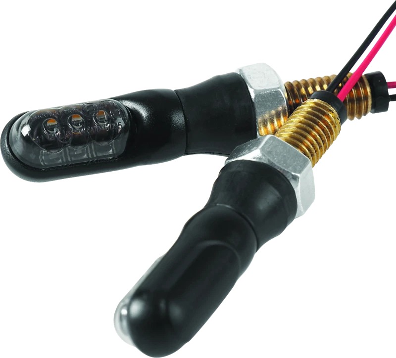 Bikemaster Mini Turn Signal Pair With Amber Leds For Powersports 60mm