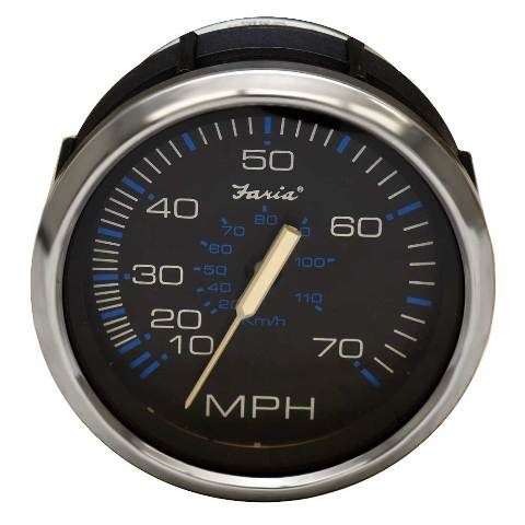 Faria Boat Speedometer Gauge Chesapeake Black Stainless by Faria