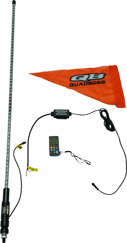 Quadboss 4ft Clear Single Whip Bluetooth