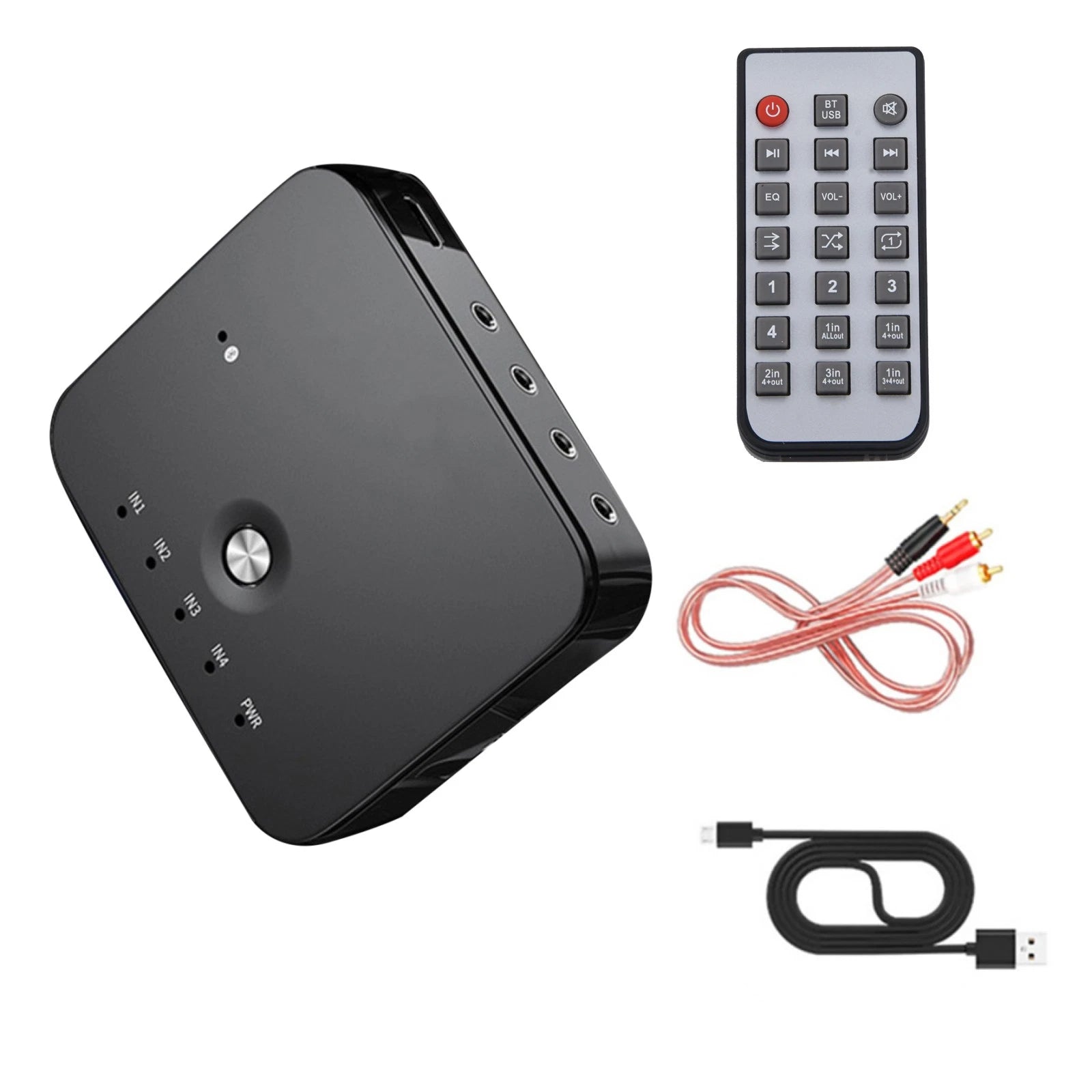 3-in-1 Hifi Audio Adapter Switch Remote Control Bluetooth Receiver