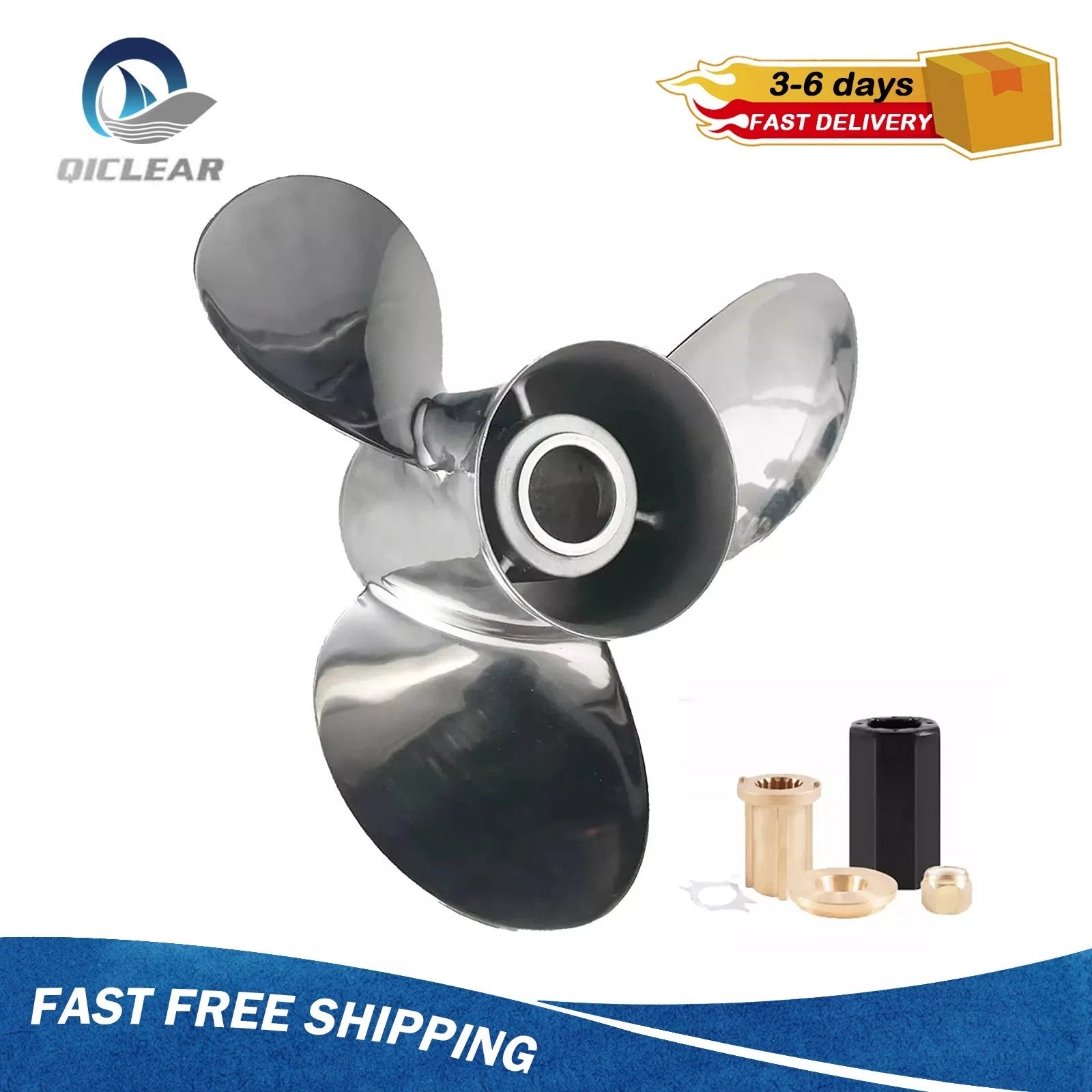 13 1/4 X 17 Stainless Steel Outboard Propeller For Mercury 40-140hp