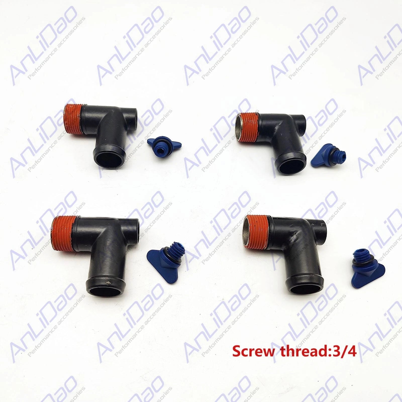 4pcs Fit Mercruiser 90 Degree Stainless Manifold Drain Elbow Kit