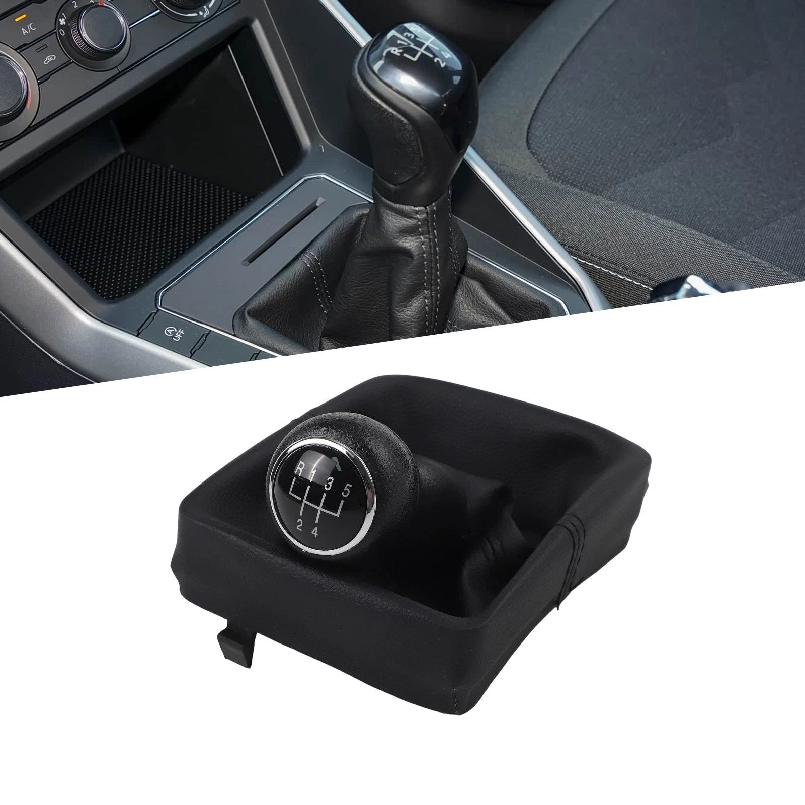 Robust Leather Gear Shift Knob And Gaitor Boot Set For Ford For 9n