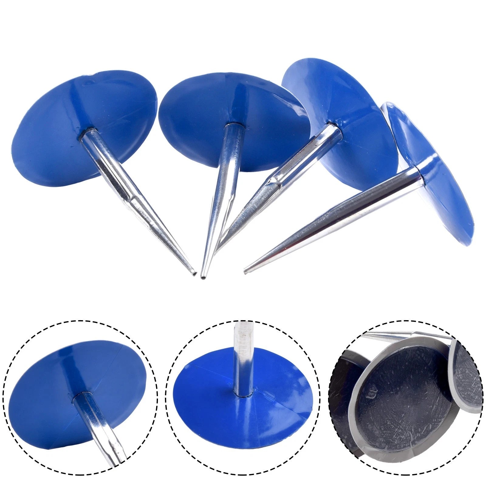 Tyre Mushroom Patch 4pcs For Car Vehicle Metal &Amp; Rubber Puncture