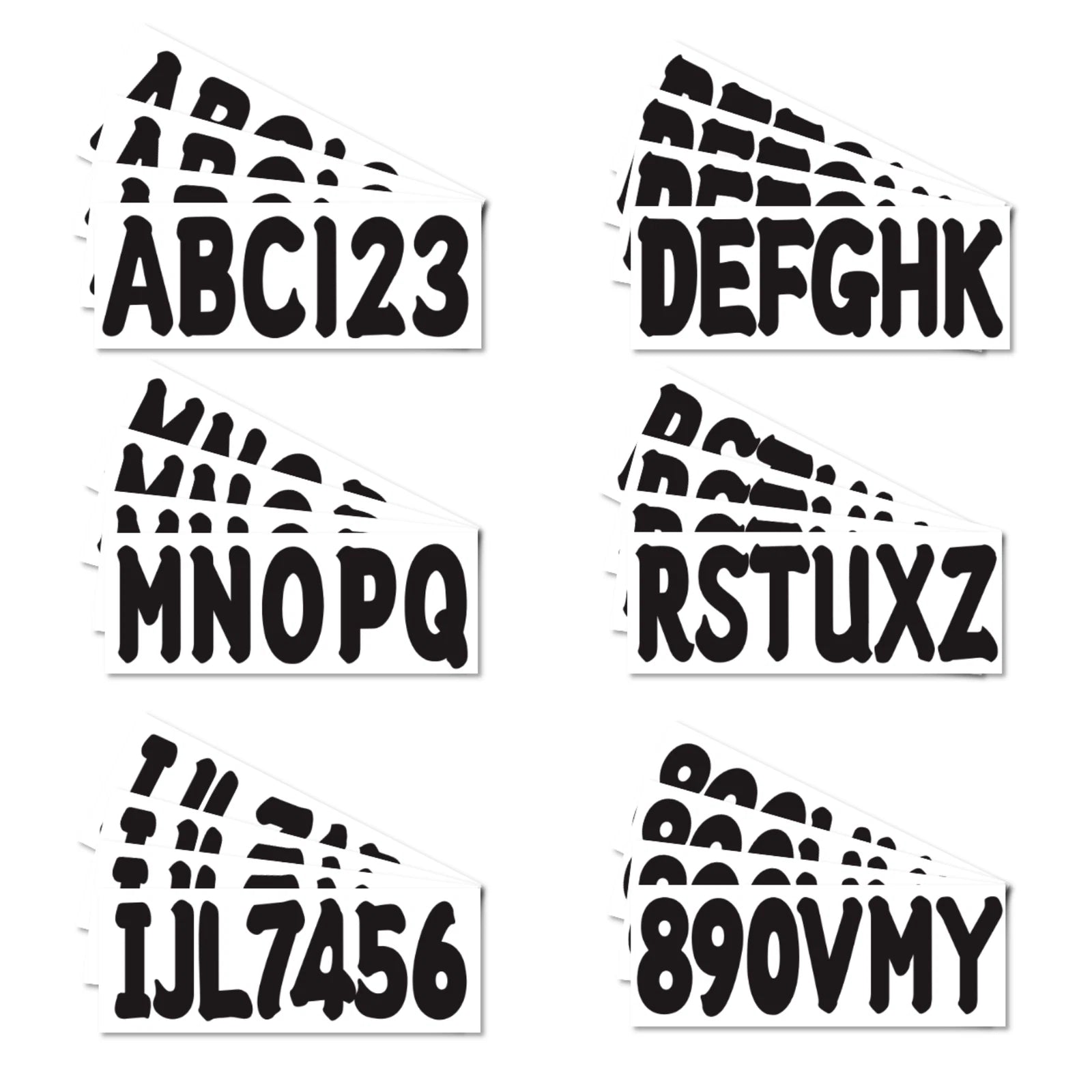 Black Sticker Decals A-z Letters 0-9 Numbers For Boats Power