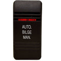 Carling Boat Rocker Switch Cover | AUTO MAN BILGE Actuator Black RedOp
