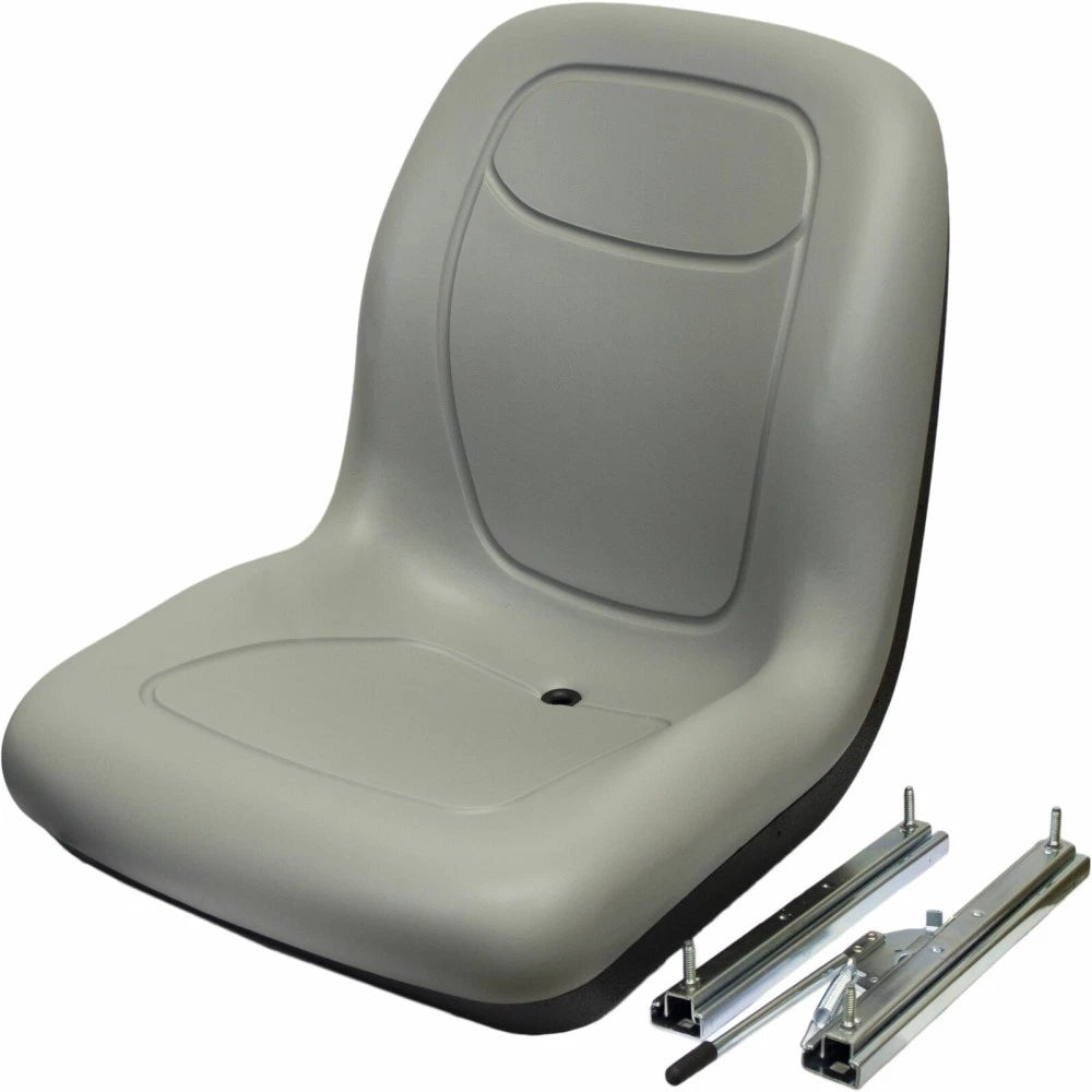 Grey Vinyl Seat With Pair Of Slide Rails Fits Universal Products