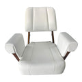 Murray Boats Teak Ladderback Helm Chair W/ White Cushions ( Minor