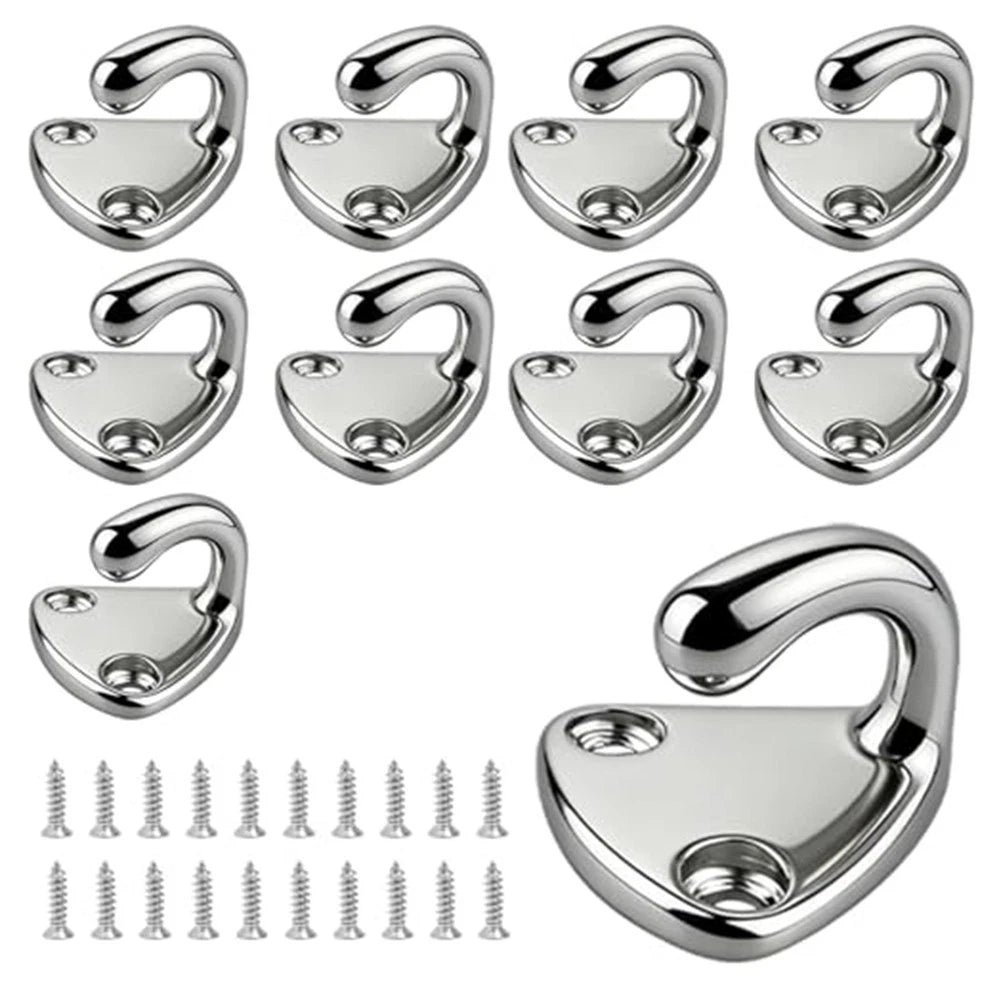 Stainless Steel Tarp Hooks 10pcs For Trailers Boats And Recreational