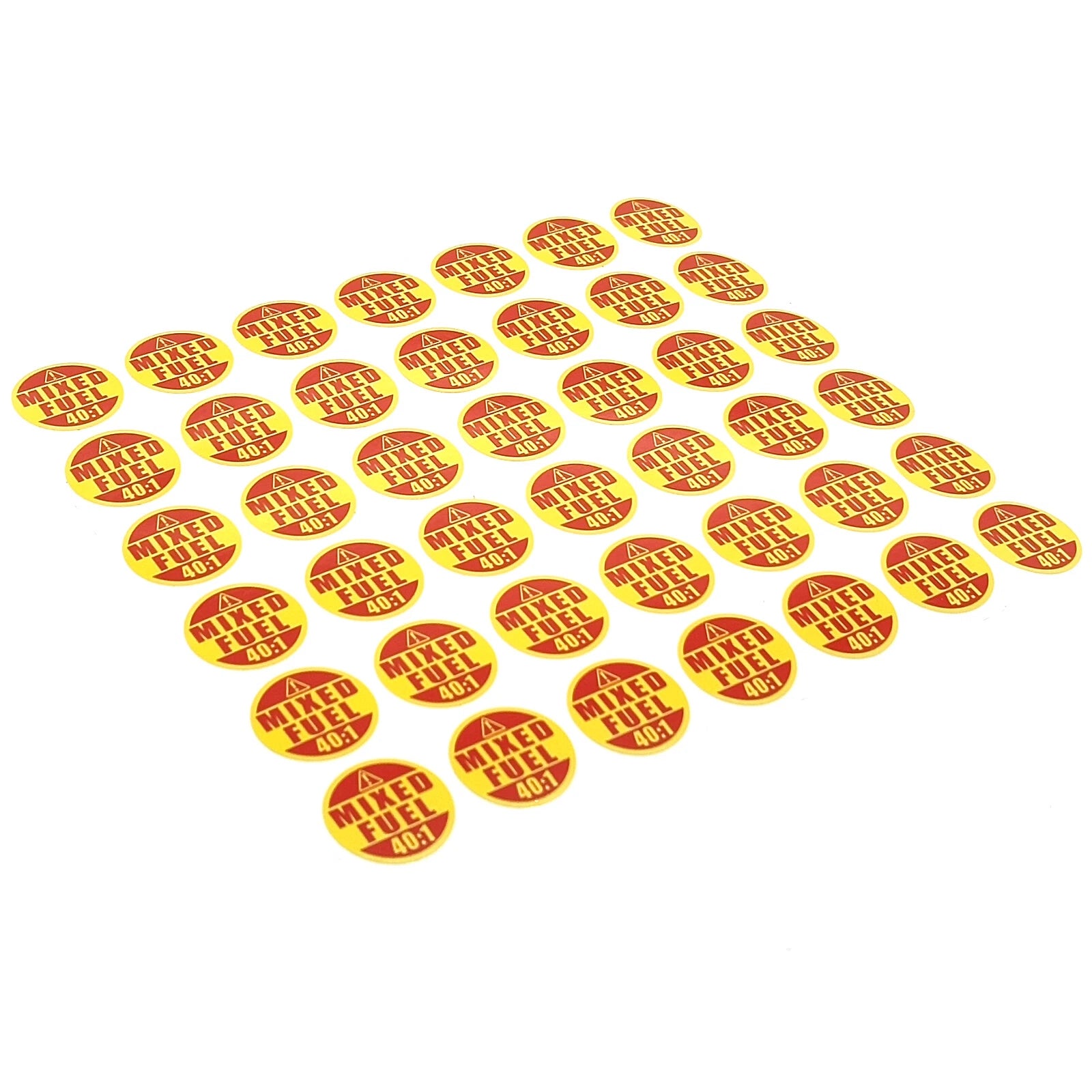 Mixed Fuel 40:1 Waterproof Warning/Caution Sticker Label 42Pcs 1" Round