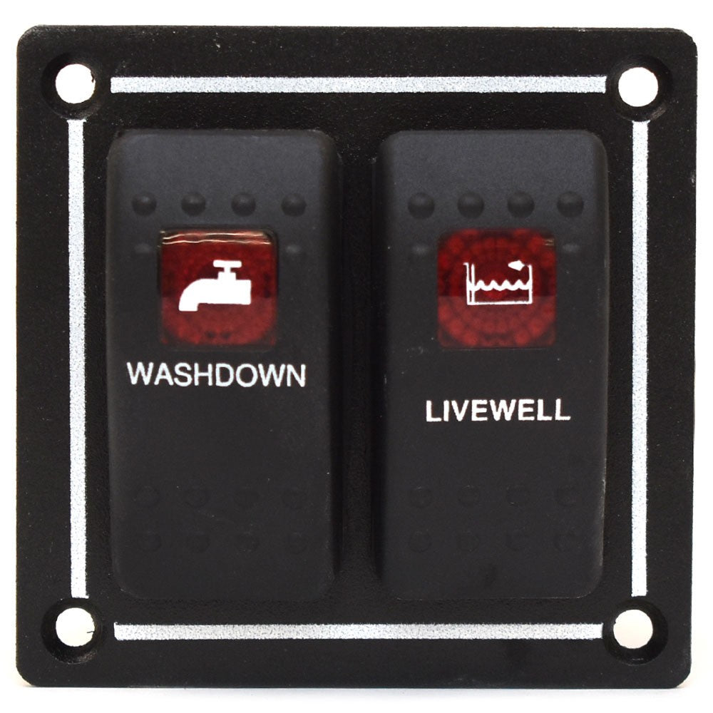 Pursuit Boat Rocker Switch Panel 3307200 | 2 3/4 x 2 3/4 Inch BlackOpe