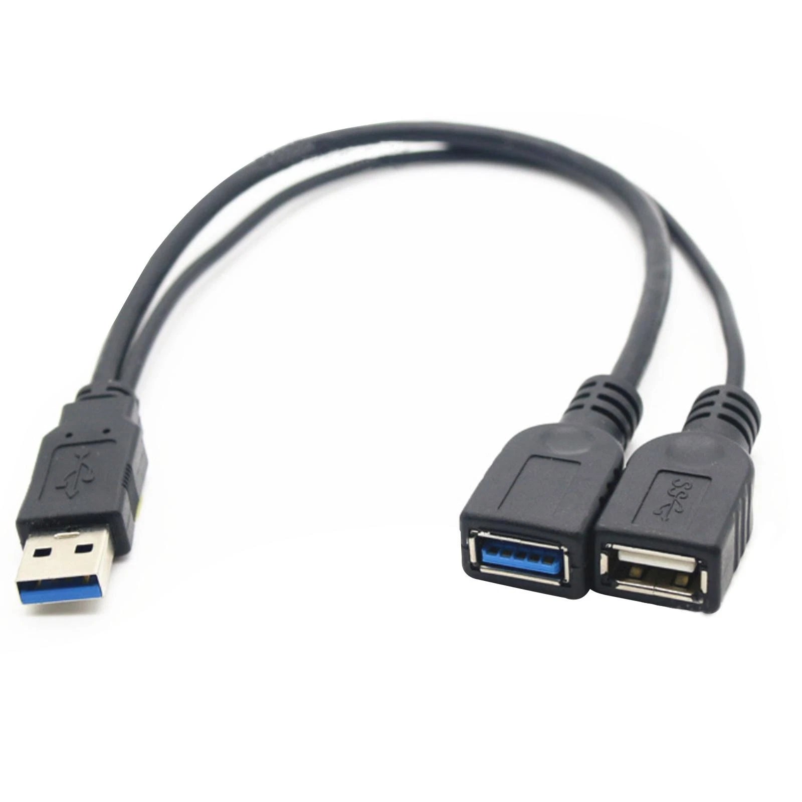Usb 3.0 Male 1 To 2 Female Extension Y Splitter Data Cable Charging