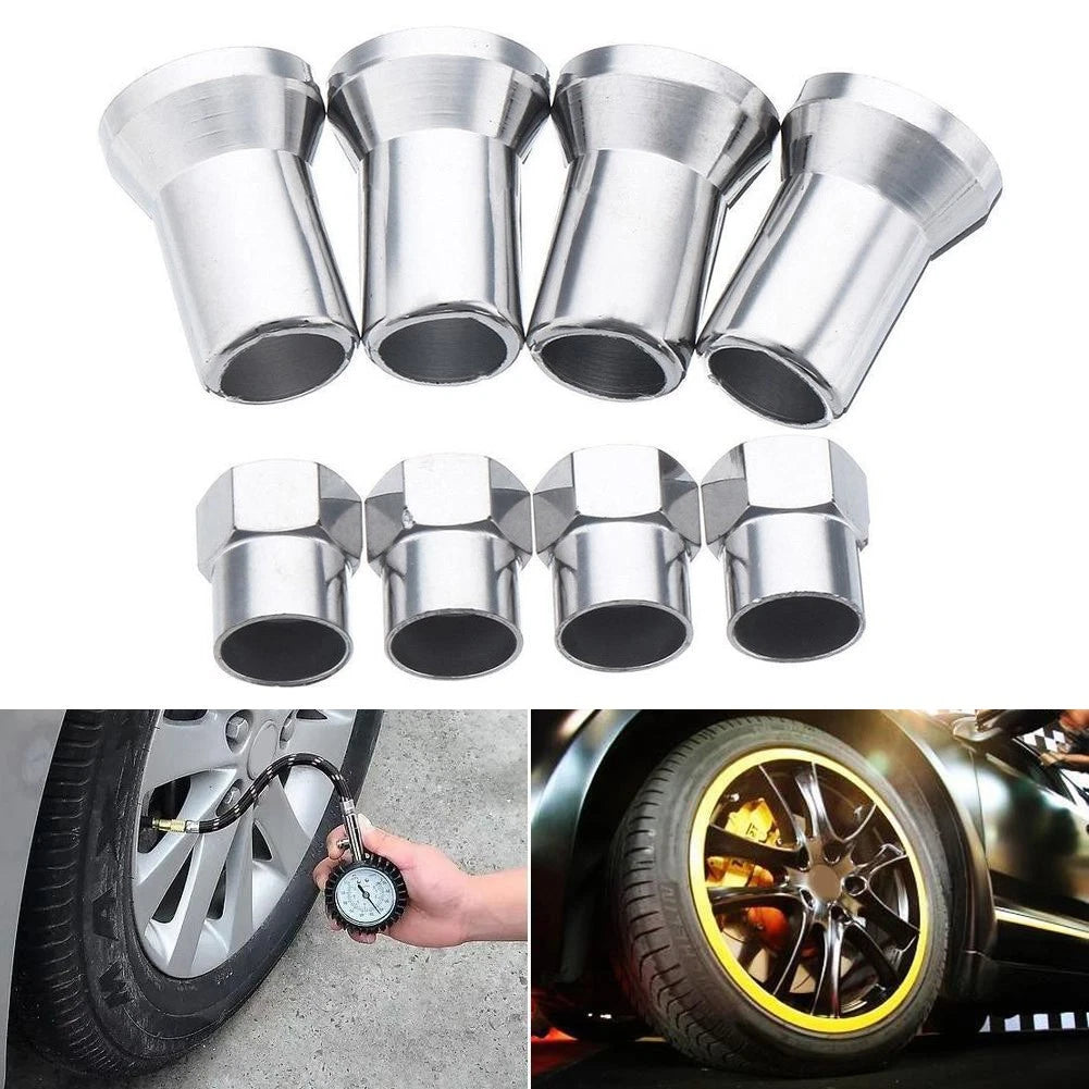 Car Tyre Valve Stem Stem Cap Tire Valve 4pcs Chrome Hexagon Cap