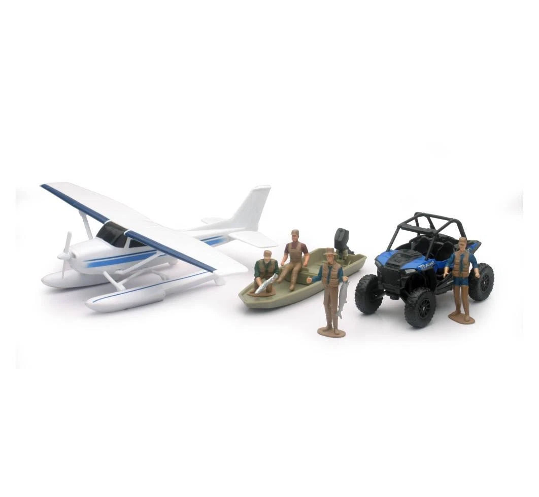 Newray Die Cast Model Adventure & Polaris Rzr, & Float Plane Set,