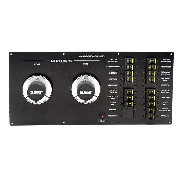 Sea Ray Boat Main DC Breaker Panel 2018013 | Black AluminumOpens in a 