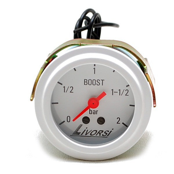 Livorsi Boat Boost Gauge 2 Inch White by Livorsi