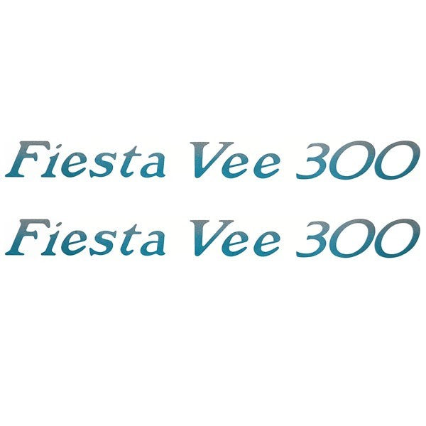 Rinker Boat Brand Decal Fiesta Vee 300 Silver/Teal (Pair) by Rinker