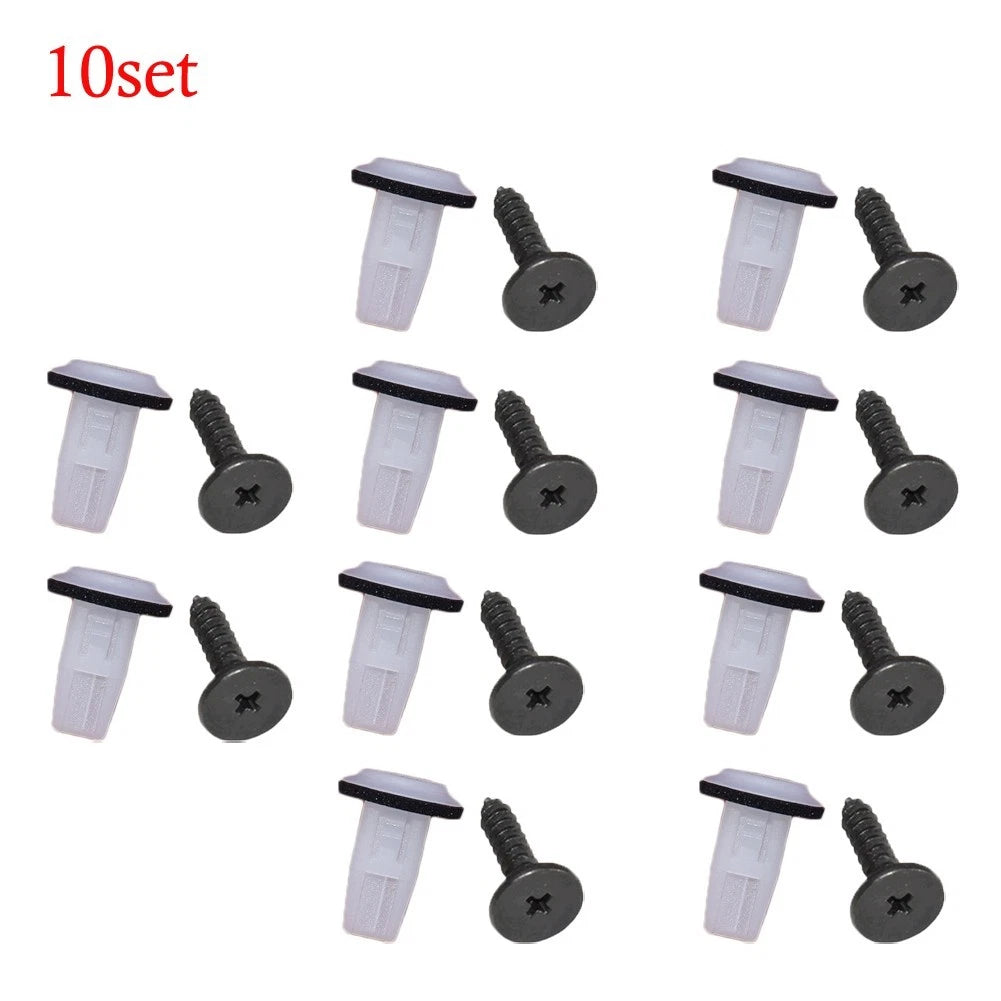 10 Sets Of Car Wheel Arch For Fender Lining Screw Grommets Clips