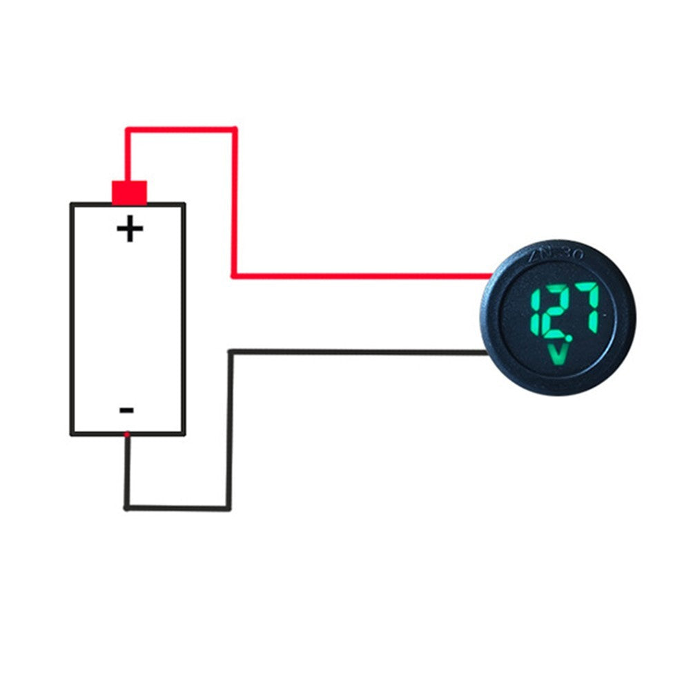 LED Round Digital Voltmeter for Marine Battery