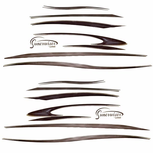 Lowe Suncruiser Pontoon Boat Decal Kit 625522 | Red/Black/Metallic (12