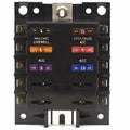 Boat Fuse Block Panel | 10-position Prelabled Black Ato Size