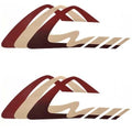 Pontoon Boat Graphic Decals Maroon Pewter Stickers Pair