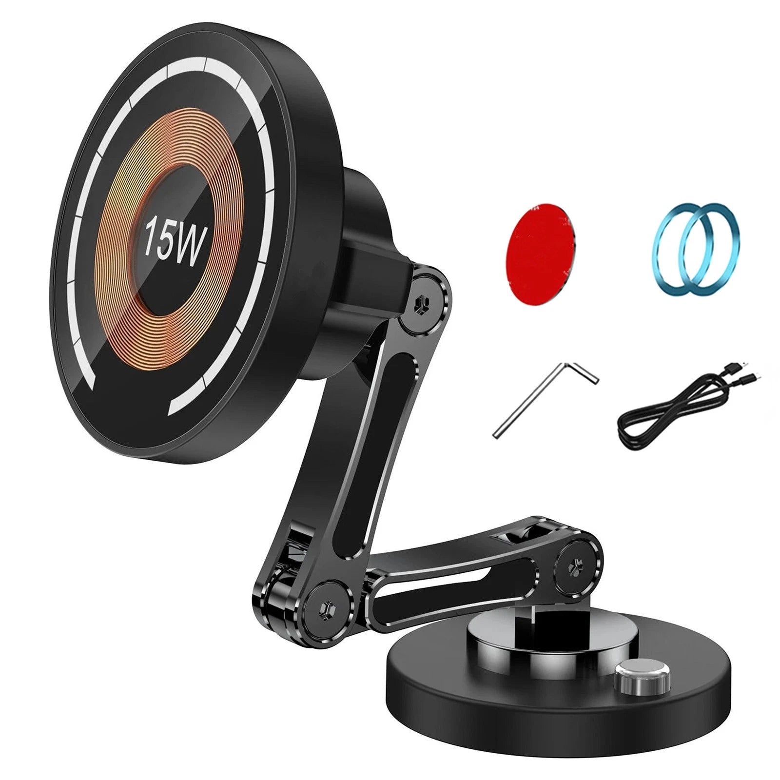 15W Fast Charge Car Phone Mount Magnetic Wireless Charger For All