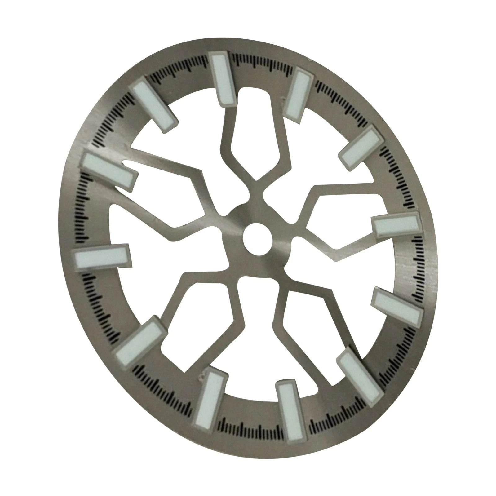 Grey 28.5mm Watch Dial Green Luminous For Nh70 Watch Movement
