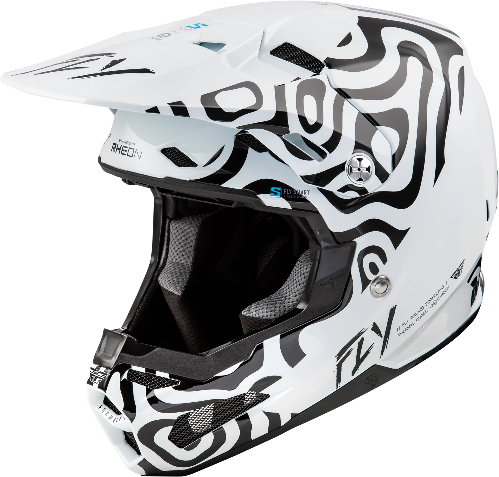 Fly Racing Youth Formula S Carbon Abyss Helmet White/black For