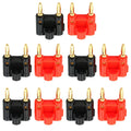 Dual Banana Plugs 4mm Gold Speaker Wire Connectors Easy Safe Install