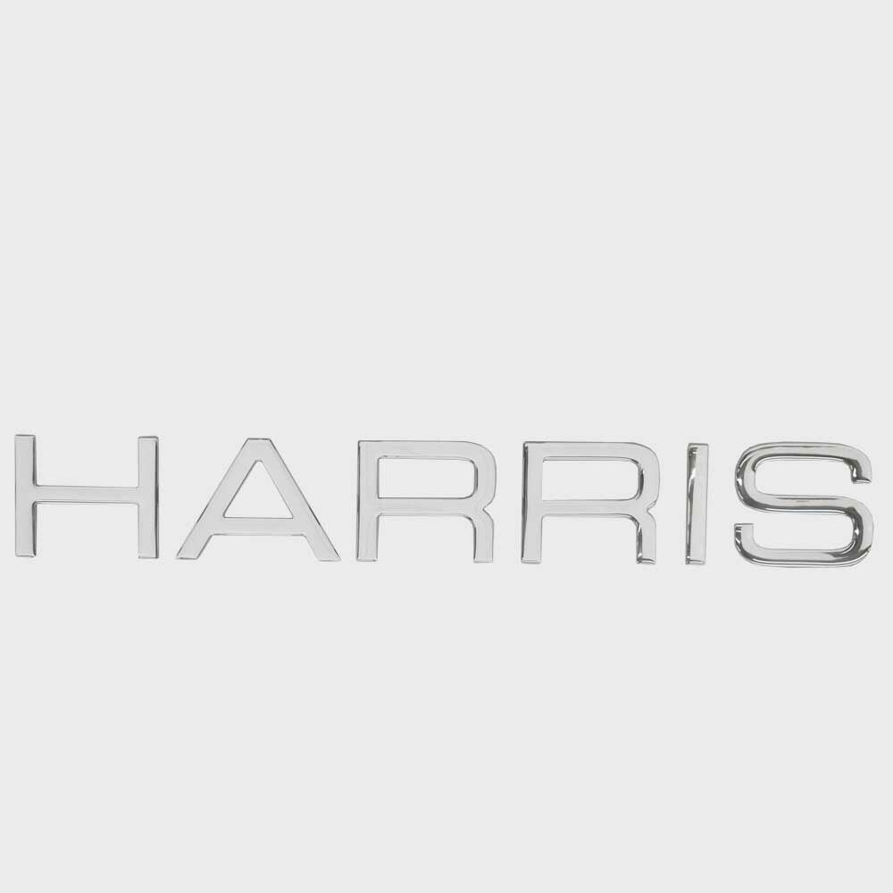 Harris Boat Raised Emblem Decal Silver 21 1/4 x 3 Inch
