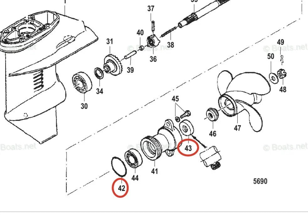 Lower Unit Oil Seal Kit – Mercury 8HP/9.9HP