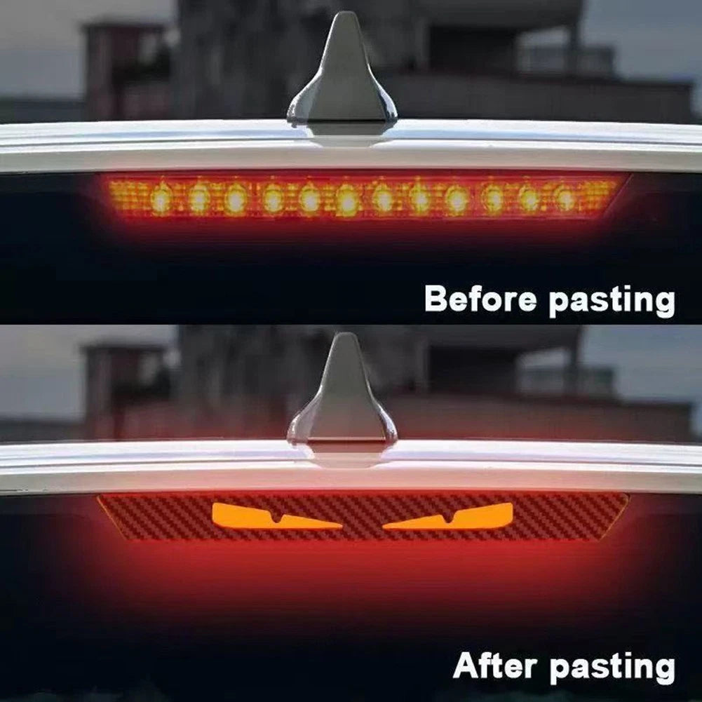 Carbon Fiber Taillight Decals For Devil Eye Style Car Brake Light