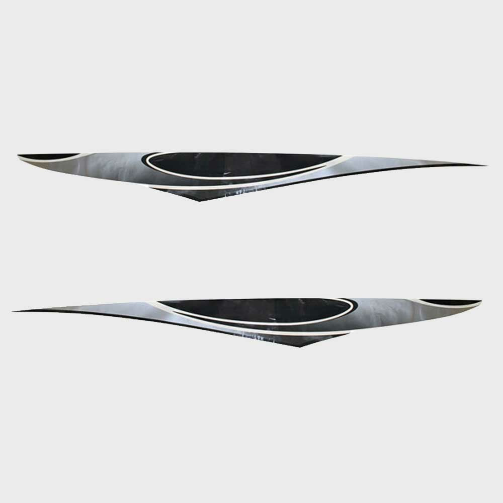Larson Boat Hull Decals 05731954 Black Silver (Set of 2) by Larson