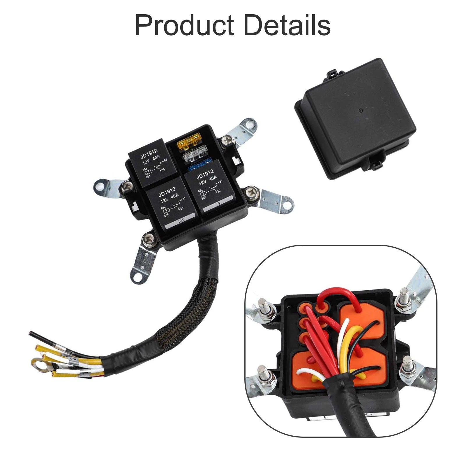 12V 3 Way Fuse Relay Box With Waterproof Top Bottom Cover Blade Fuse
