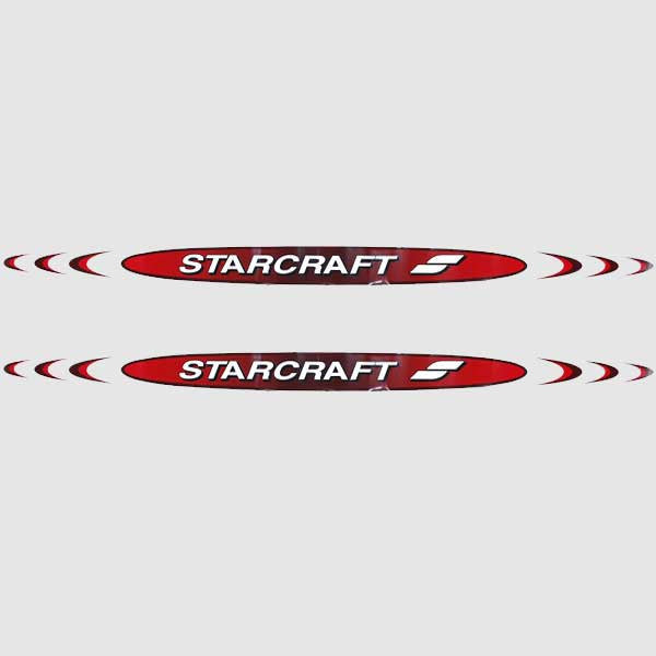 Starcraft Boat Graphic Decal Red White Black Pair by Starcraft