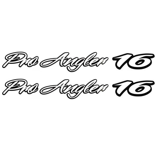 Tracker Boat Emblem Decal Stickers  – ProAngler Black White (Pair) by Tracker