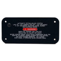 Sea Ray Boat Extinguishing Warning Panel Black by Sea Ray