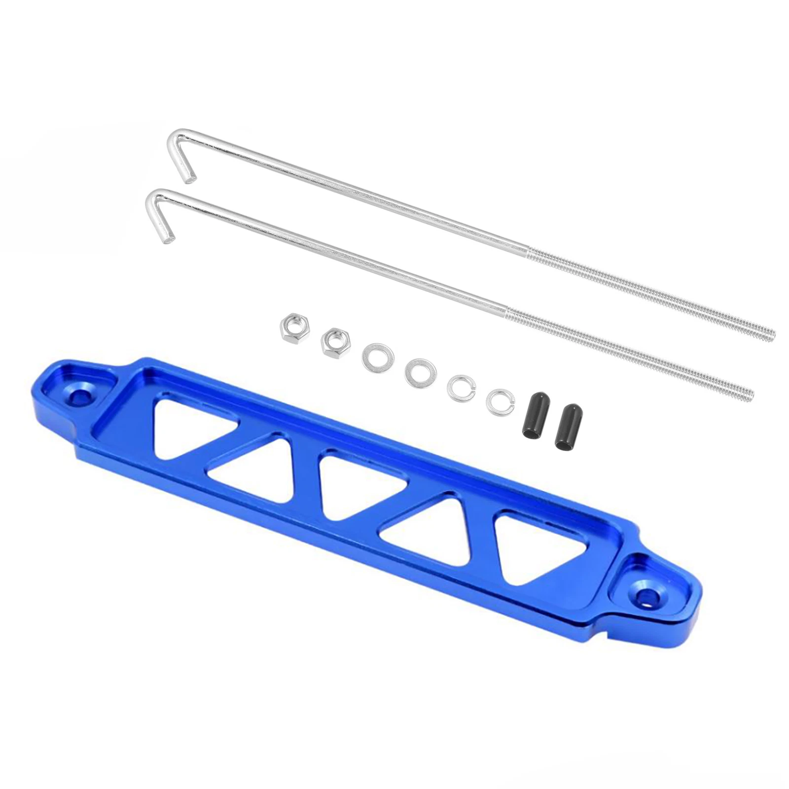 Blue Aluminum Car Battery Hold Down Tie Down Mount Bracket With Hook