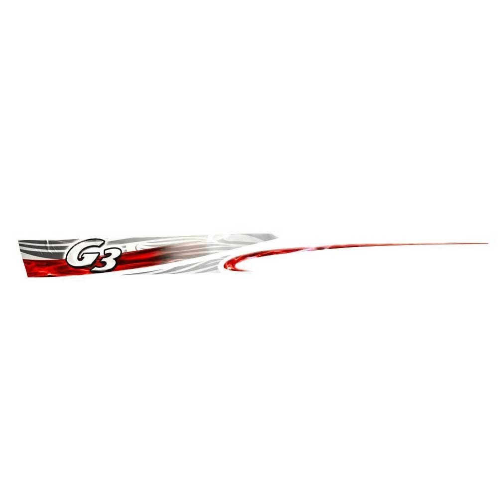 G3 Boat Hull Graphic Decal Mod-V Red Silver Sticker by G3