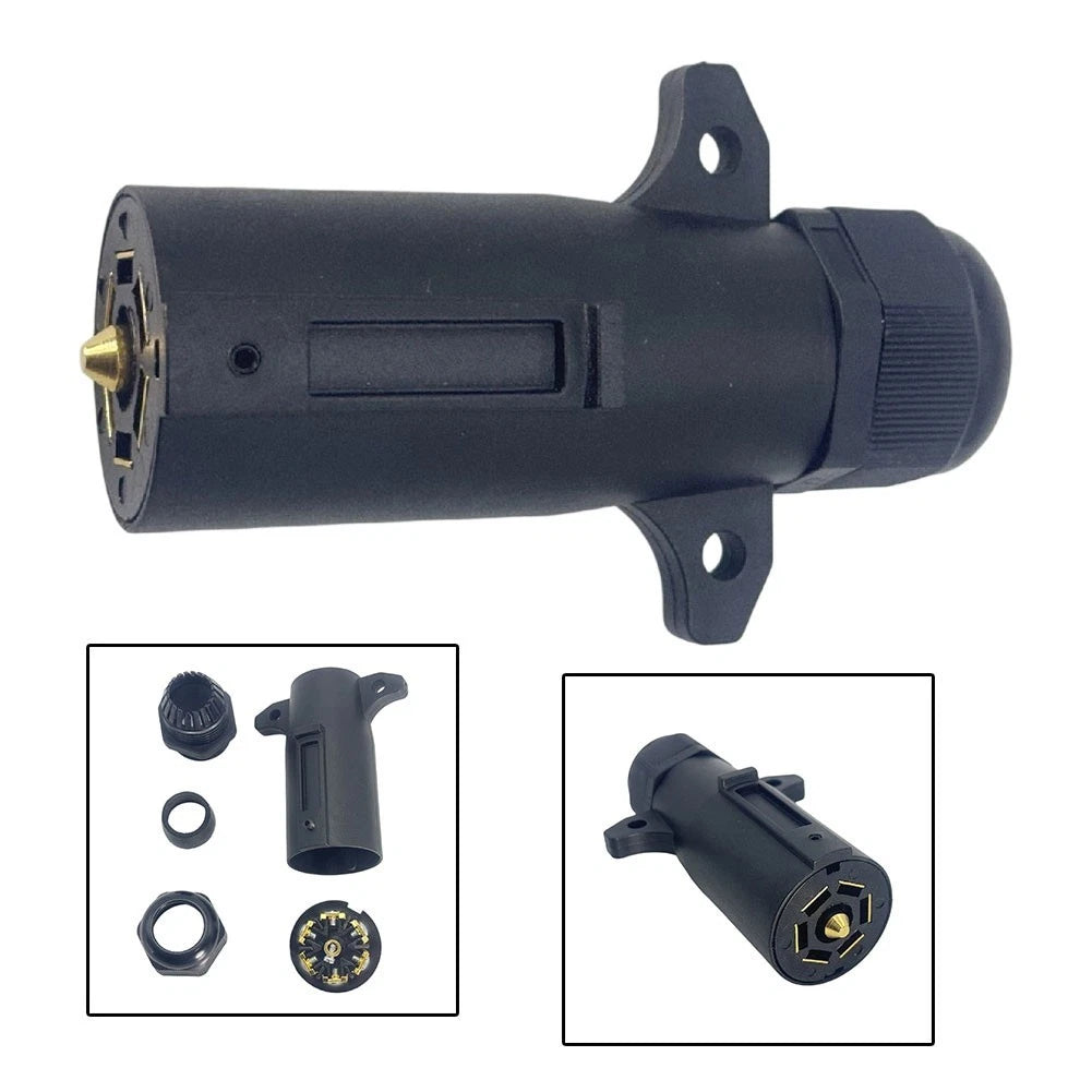 2pcs 7 Way Round Rv Style Trailer Light Connector Replacement End Pin