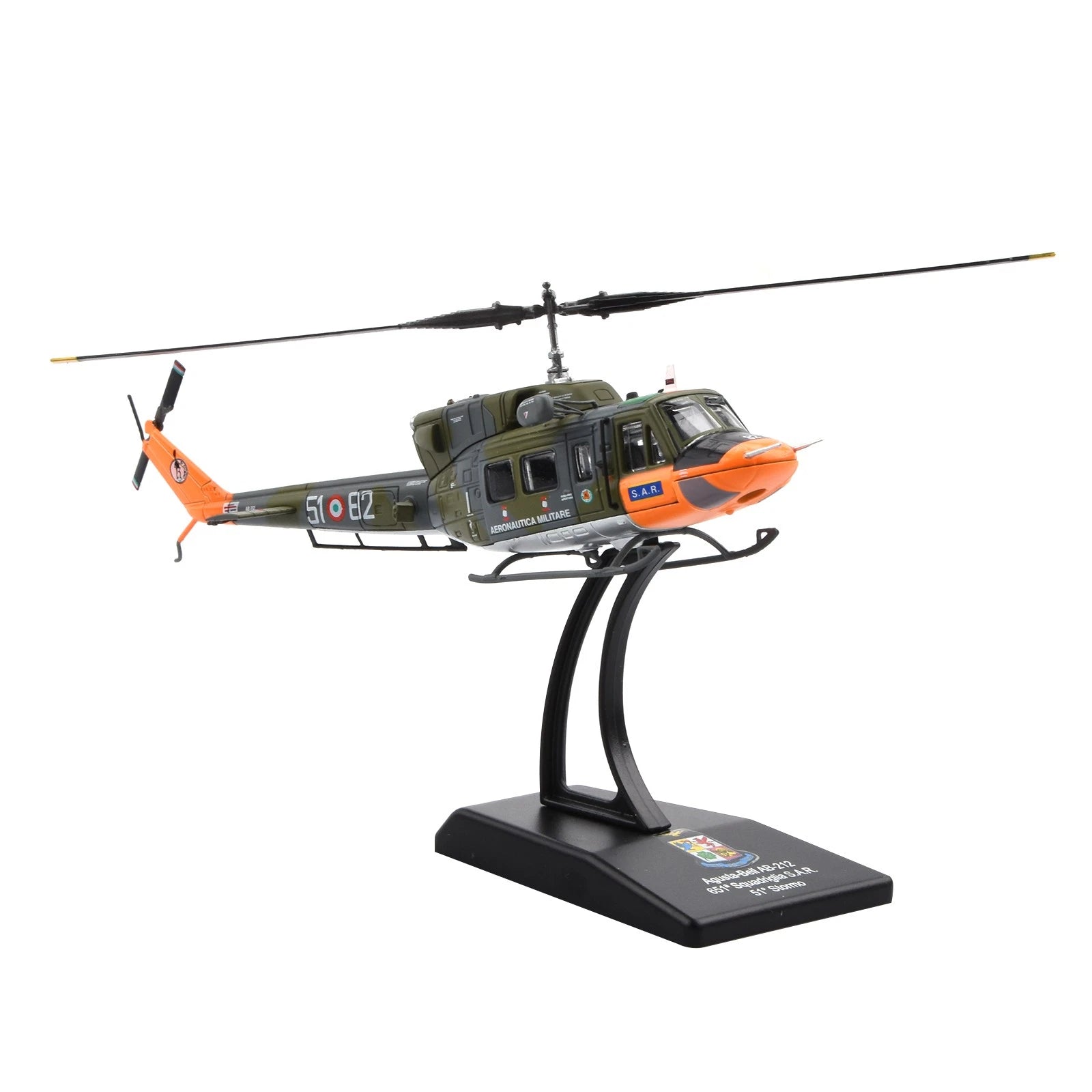 For Agusta-bell Ab 212 Italian Navy 1:100 Helicopter Model With