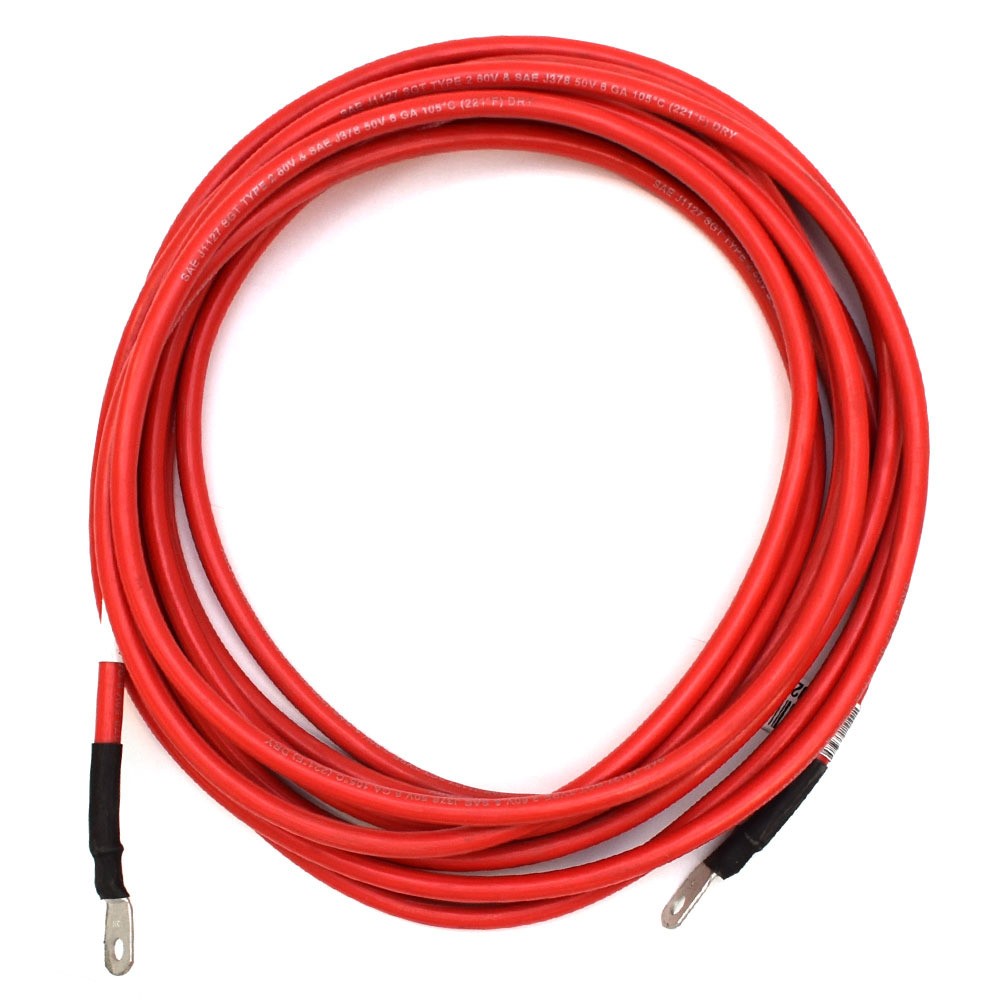 Cobalt Boat Battery Cable 20Ft 6 AWG Red w/ 1/4 Inch Lugs by Cobalt