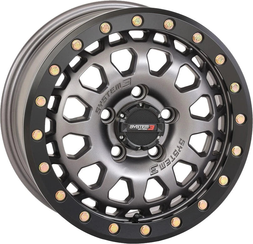 System 3 Sb6 Bl Wheel 15x7 4+3 +10mm Beadlock For Polaris Rzr