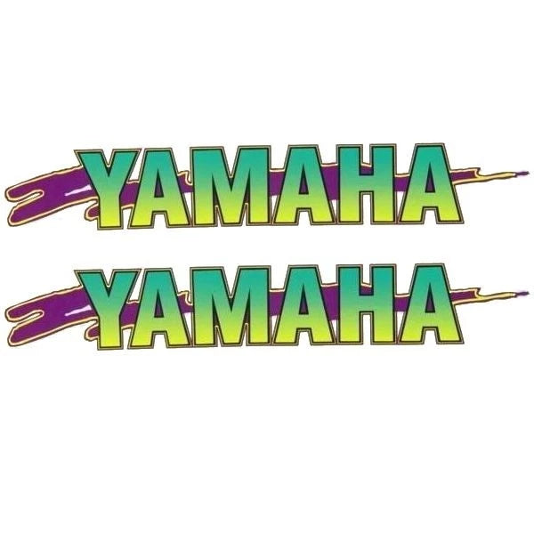Yamaha Boat Decals | 16 X 3 Inch Green Yellow Gradient Purple (Pair)