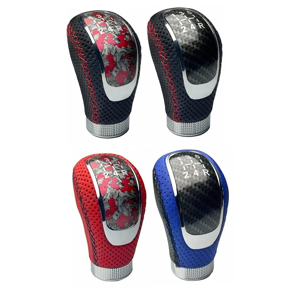 Car Manual Transmission Lever Knob Leather 5 Speed With Installation