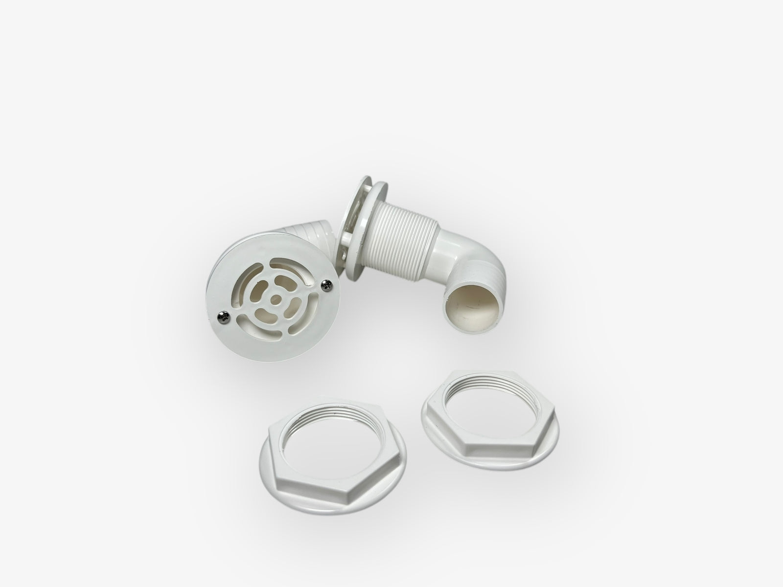 Th Marine Th-1592f-b, 1 1/2in 90-degree Barbed Thru-hull, White, New