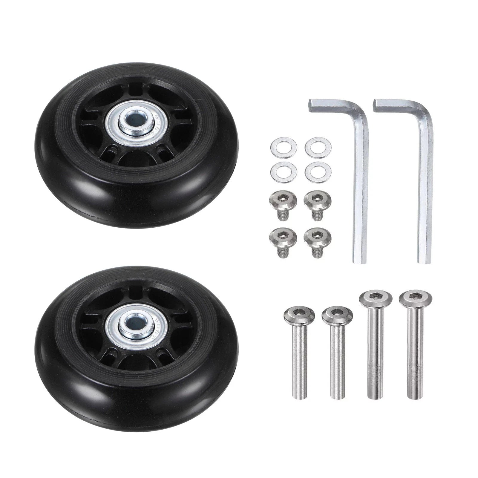 70x24mm Luggage Replacement Wheels Kits With Built-in Metal Double